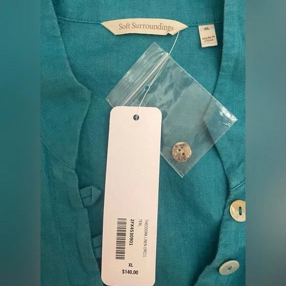 Soft Surroundings Teal Maxi Dress - Picture 3 of 4